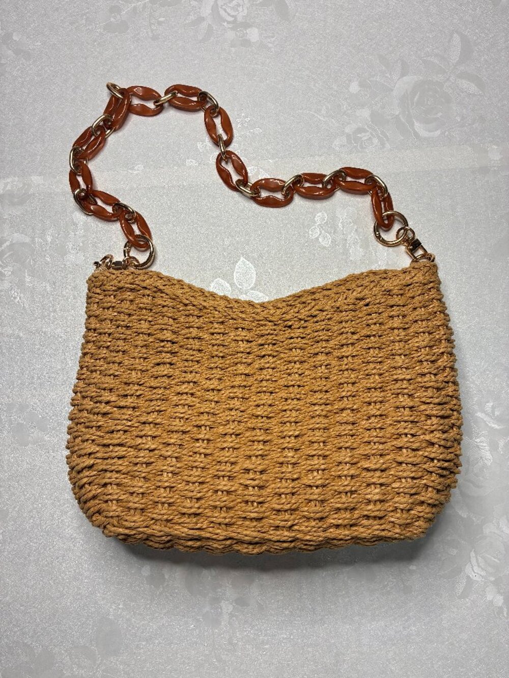 Straw brown handbag resort vacation shoulder bag